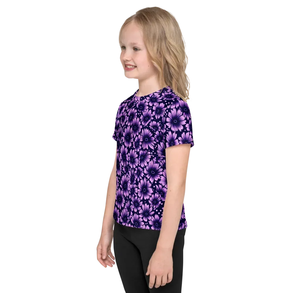 Violet Afterglow on Kids Crew Neck T-Shirt — Left