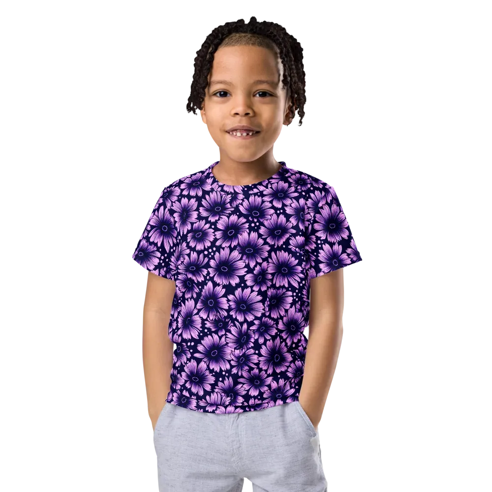 Violet Afterglow on Kids Crew Neck T-Shirt — Front