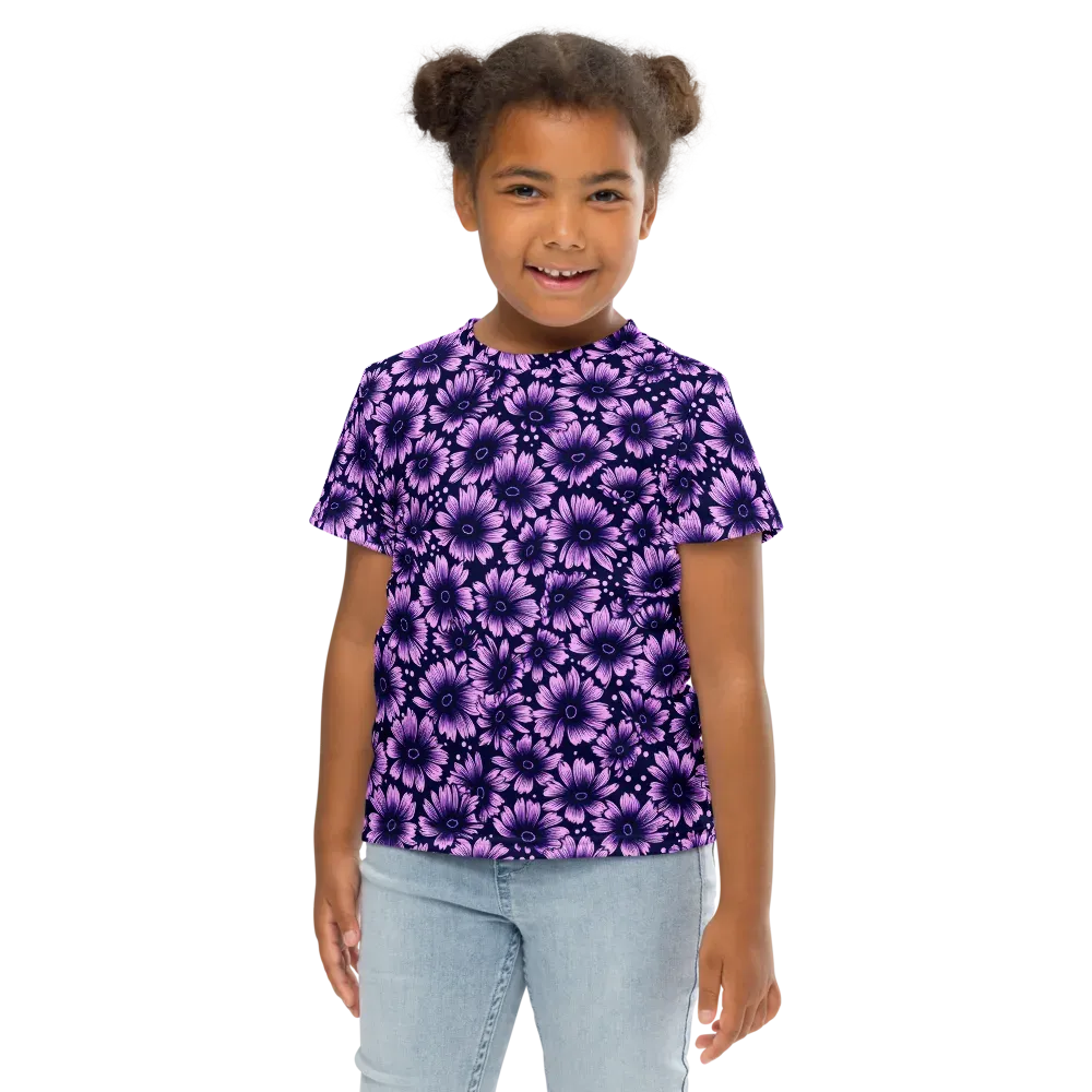 Violet Afterglow on Kids Crew Neck T-Shirt — Front
