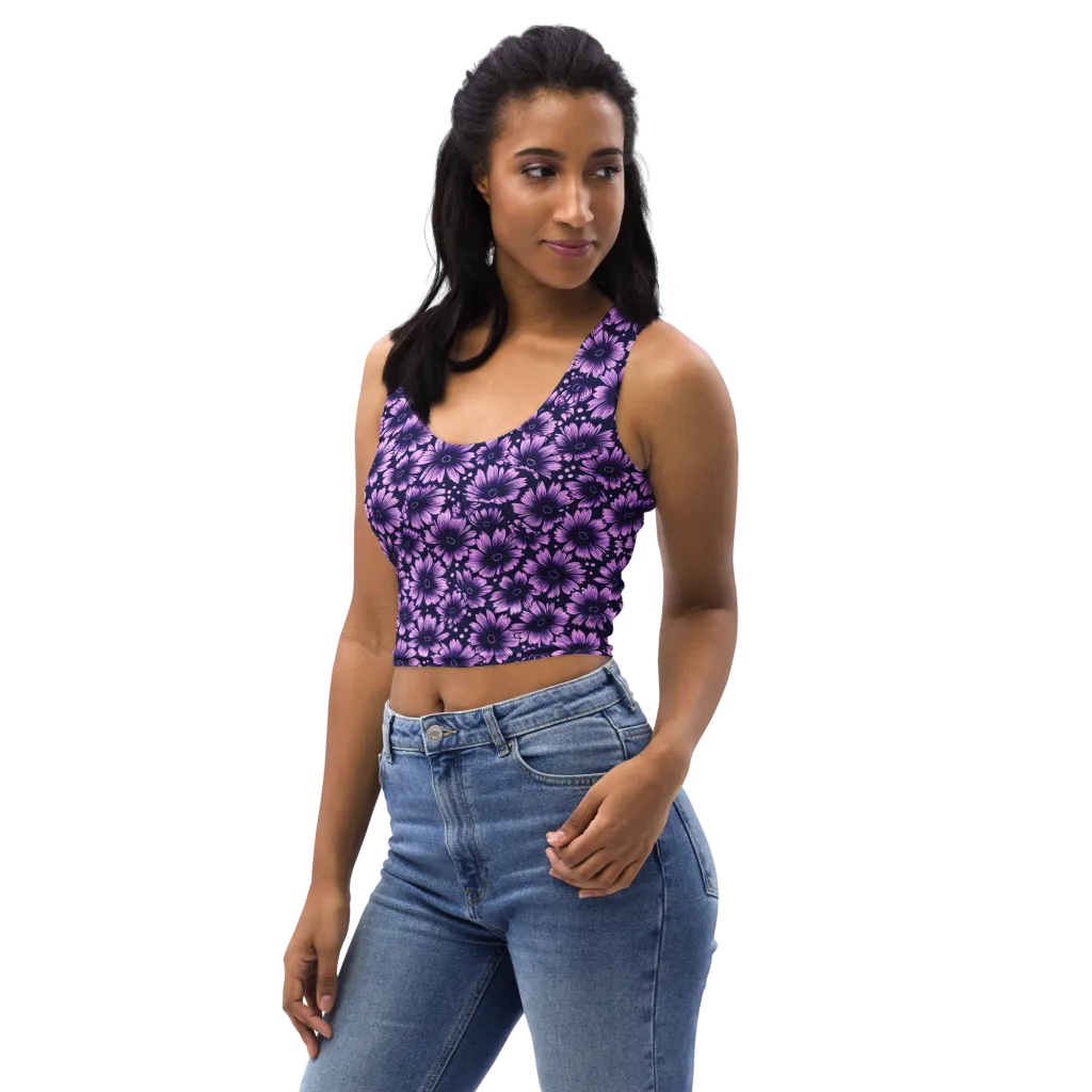 Violet Afterglow on Crop Top — Left Front