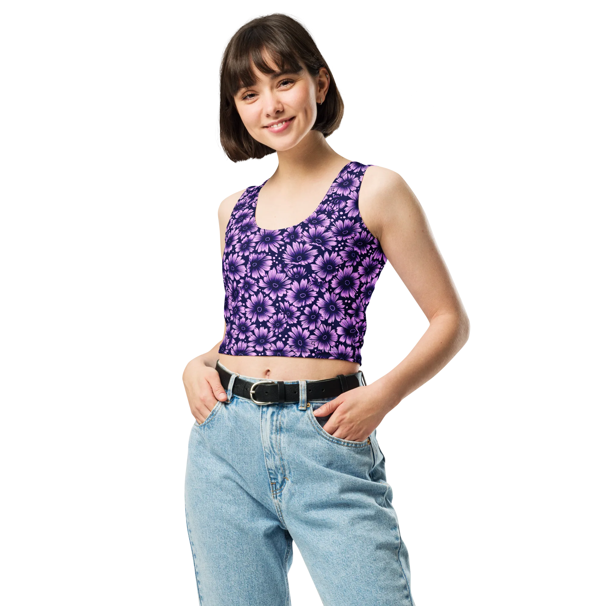 Violet Afterglow on Crop Top — Front
