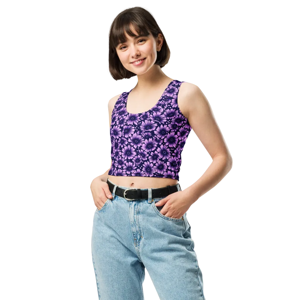 Violet Afterglow on Crop Top — Front