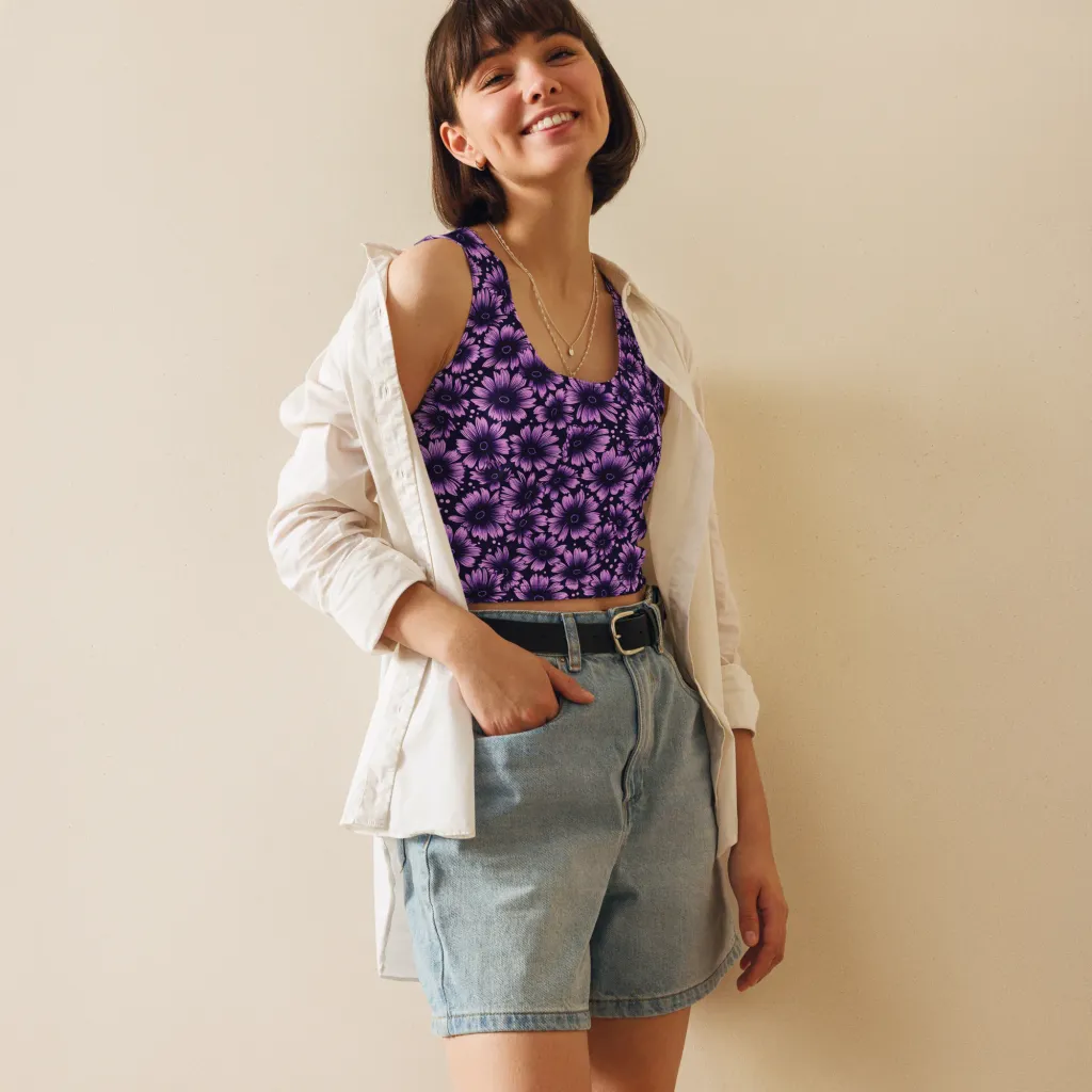 Violet Afterglow on Crop Top — Front