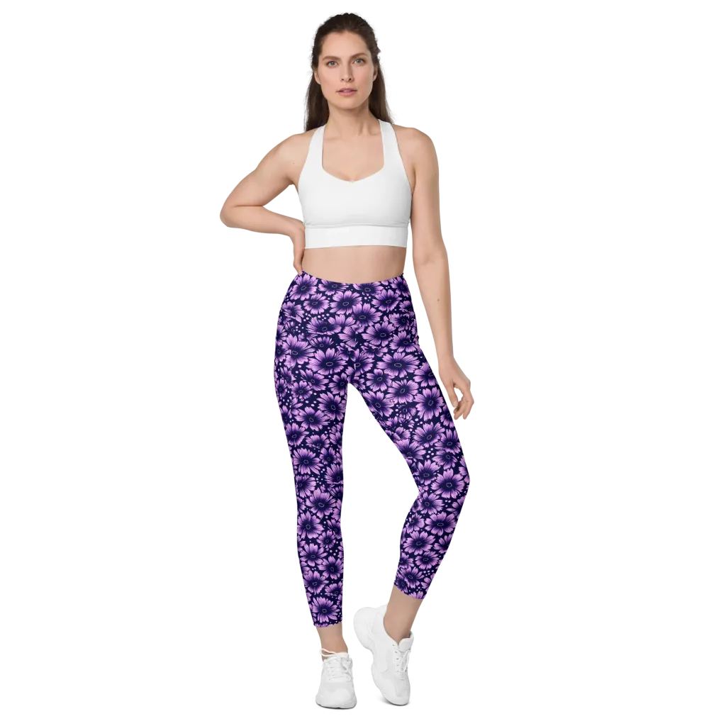 Violet Afterglow on Leggings with Pockets — Front