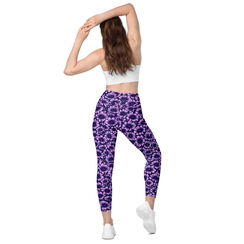 Violet Afterglow on Leggings with Pockets — Back