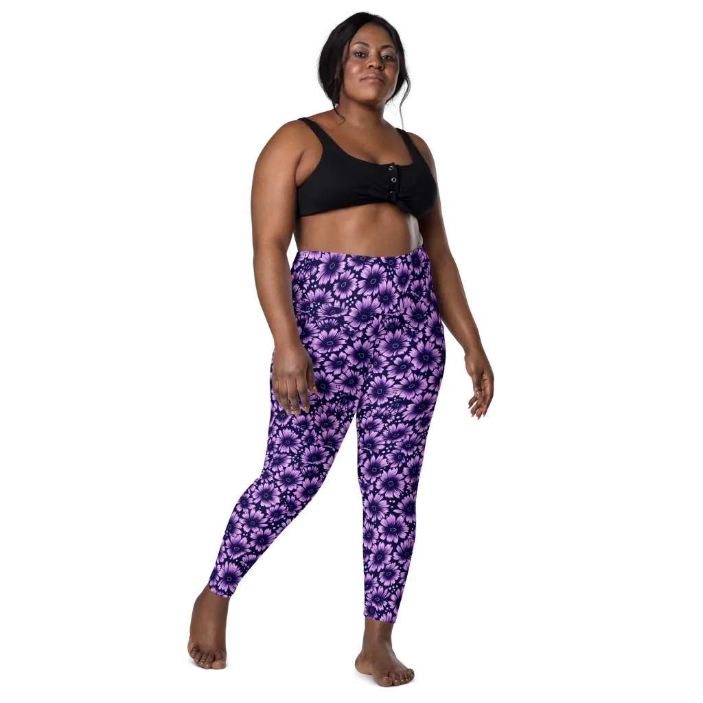 Violet Afterglow on Leggings with Pockets — Front