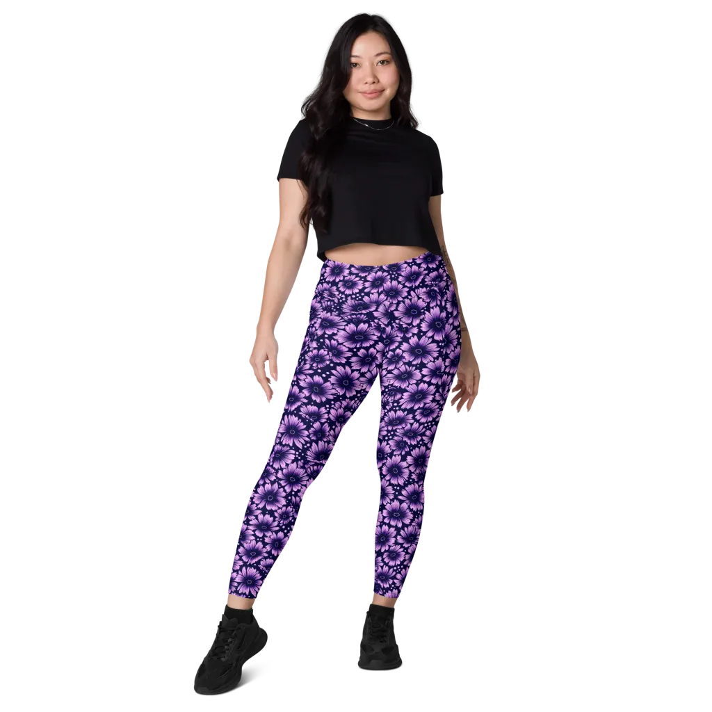 Violet Afterglow on Leggings with Pockets — Front