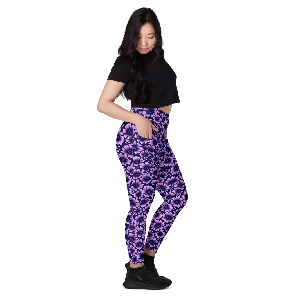 Violet Afterglow on Leggings with Pockets — Right