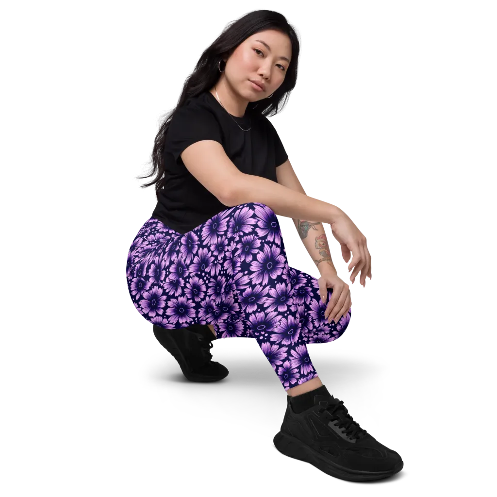 Violet Afterglow on Leggings with Pockets — Right Front