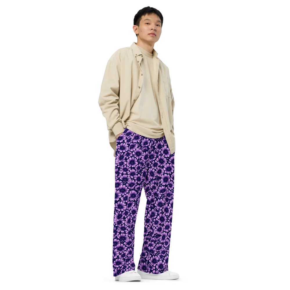 Violet Afterglow on Wide-Leg Pants — Right Front