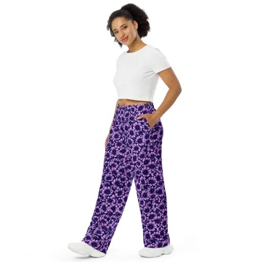Violet Afterglow on a Wide-Leg Pants