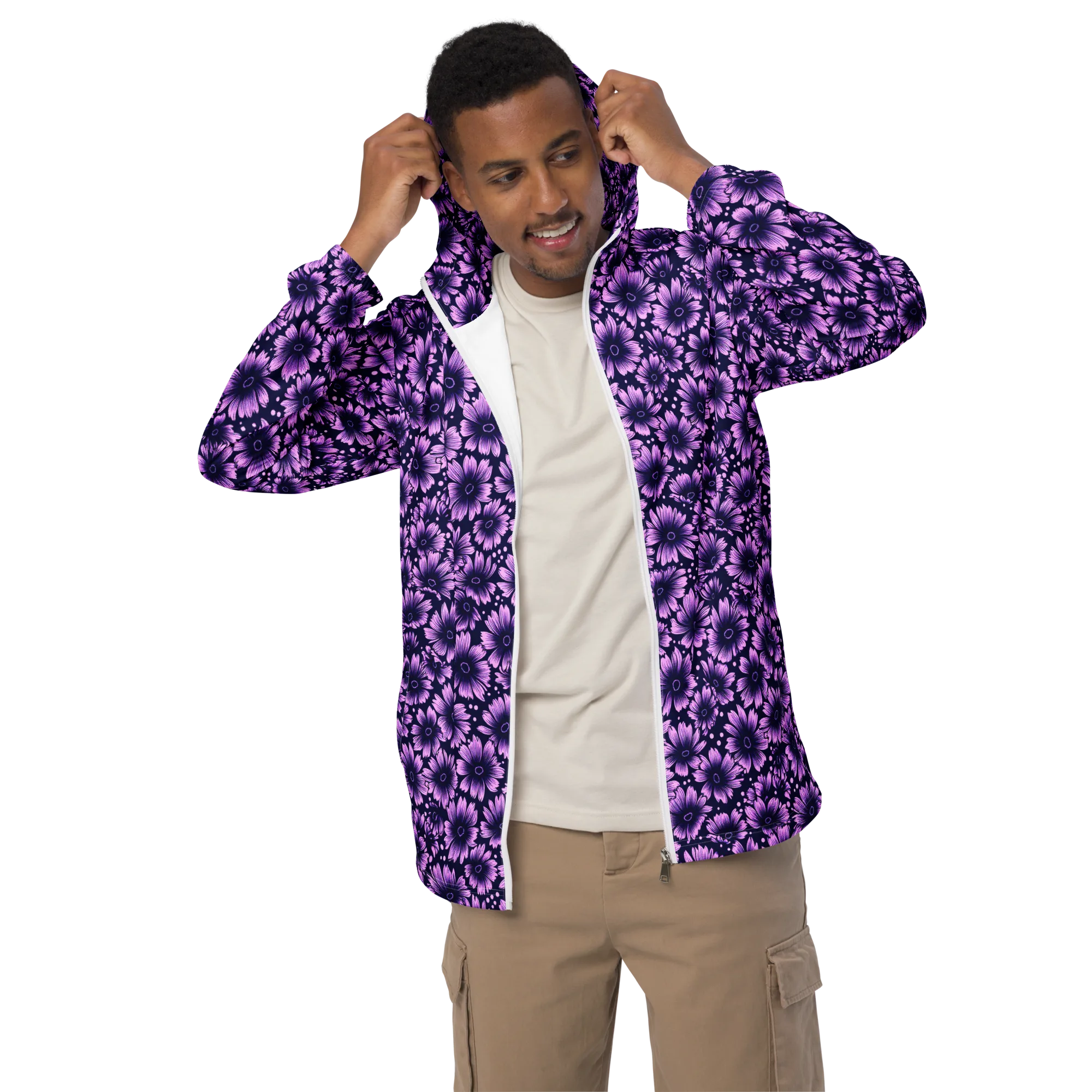 Violet Afterglow on Men's Windbreaker — Front
