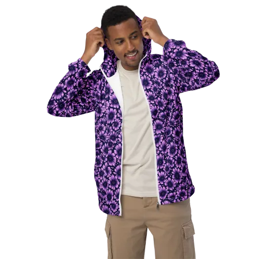 Violet Afterglow on a Men's Windbreaker