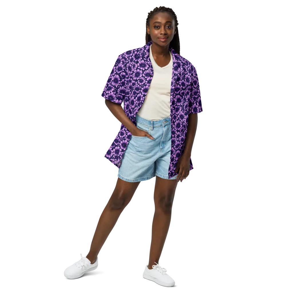 Violet Afterglow on Button Shirt — Front