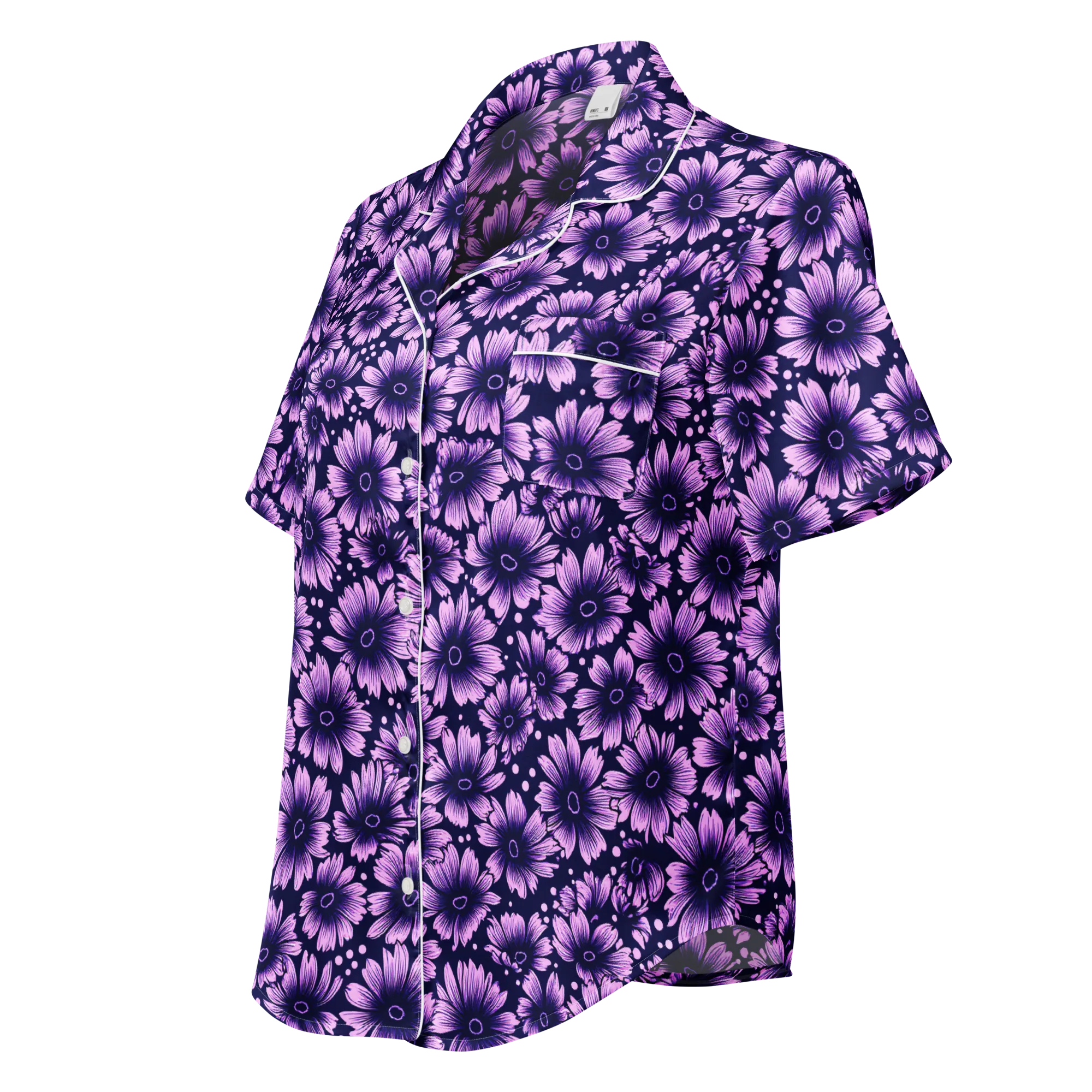 Violet Afterglow on Women's Short Sleeve Pajama Top — Left Front