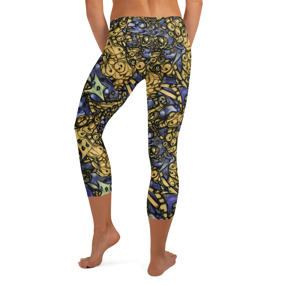 Gilded Dreamscape on Capri Leggings — Back