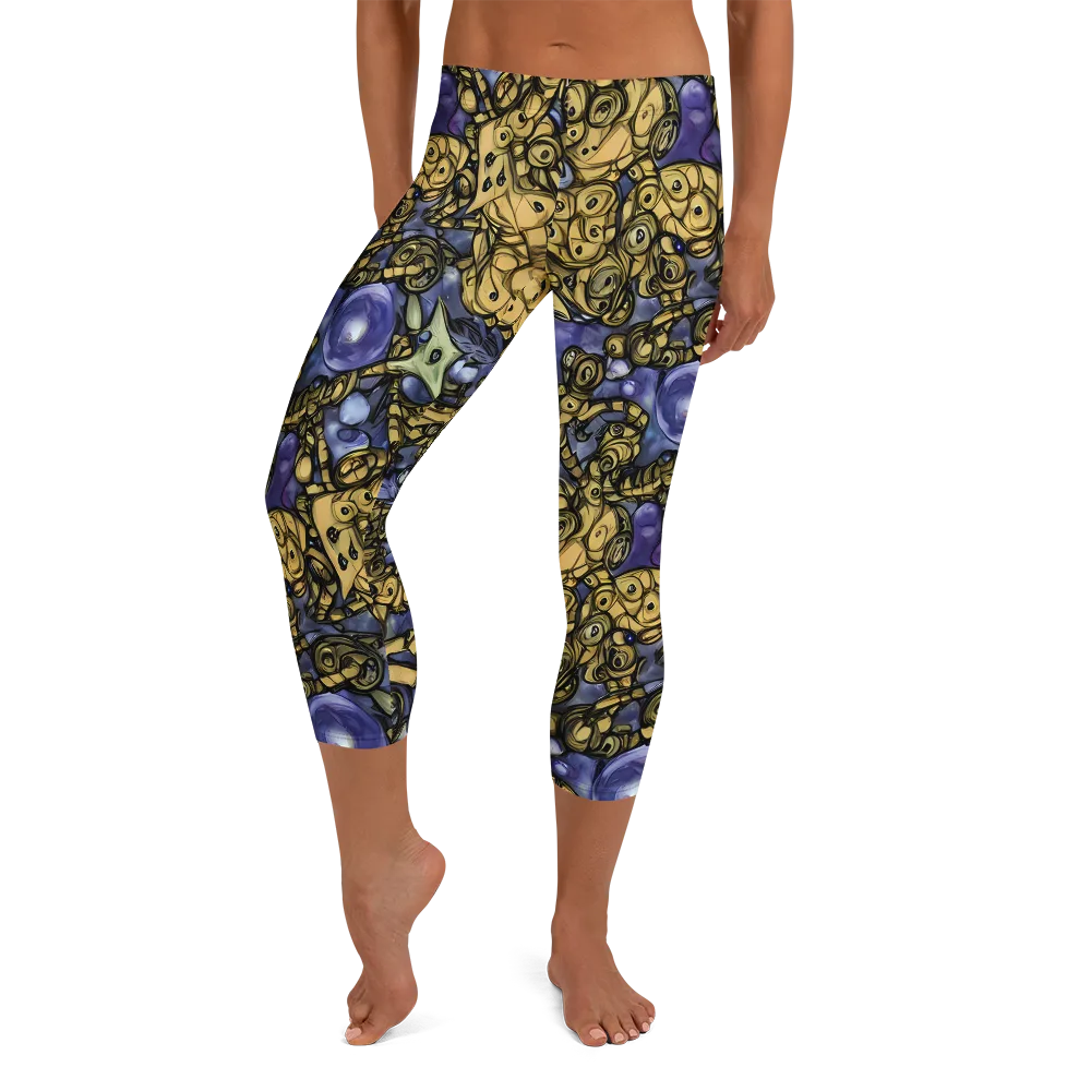 Gilded Dreamscape on Capri Leggings — Front