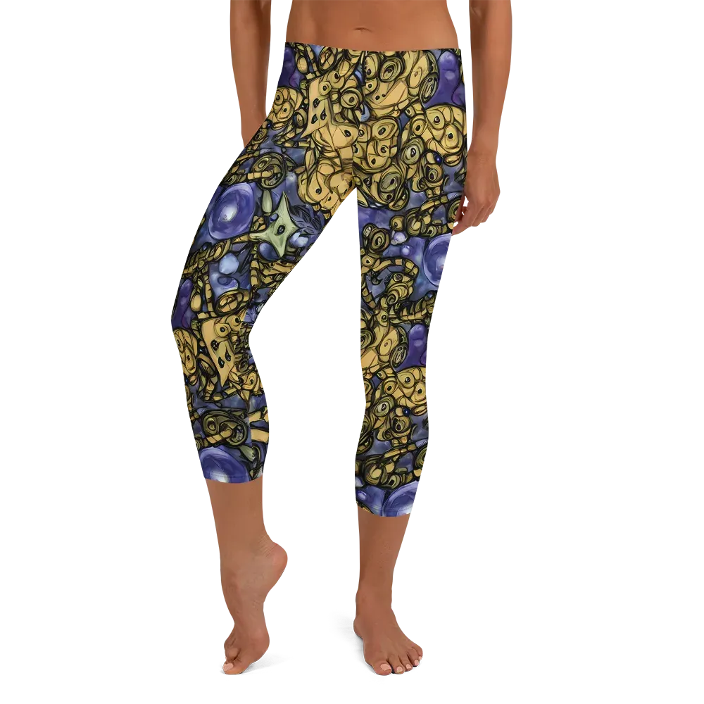 Gilded Dreamscape on Capri Leggings — Front