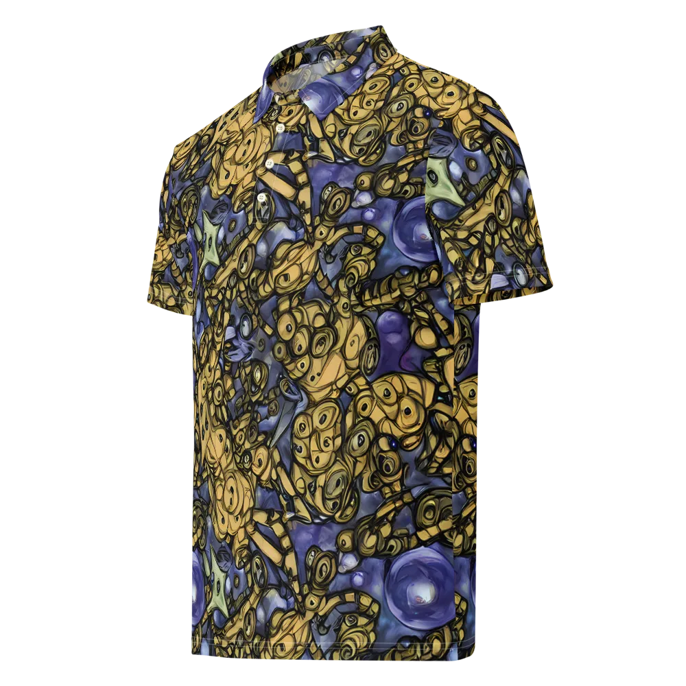Gilded Dreamscape on Men's Slim Fit Polo Shirt — Left Front