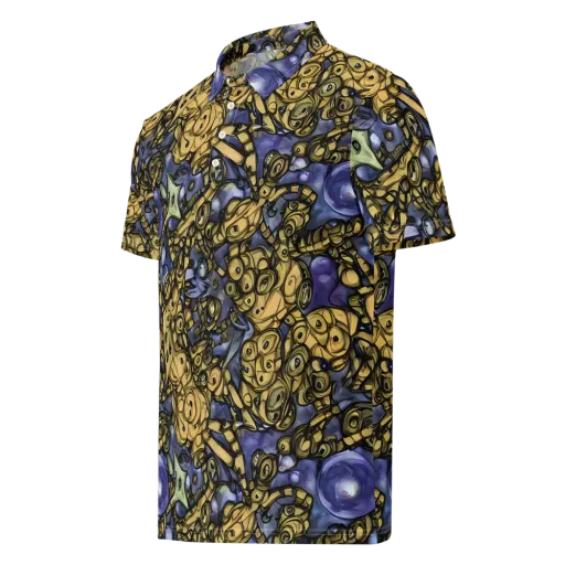 Gilded Dreamscape on a Men's Slim Fit Polo Shirt
