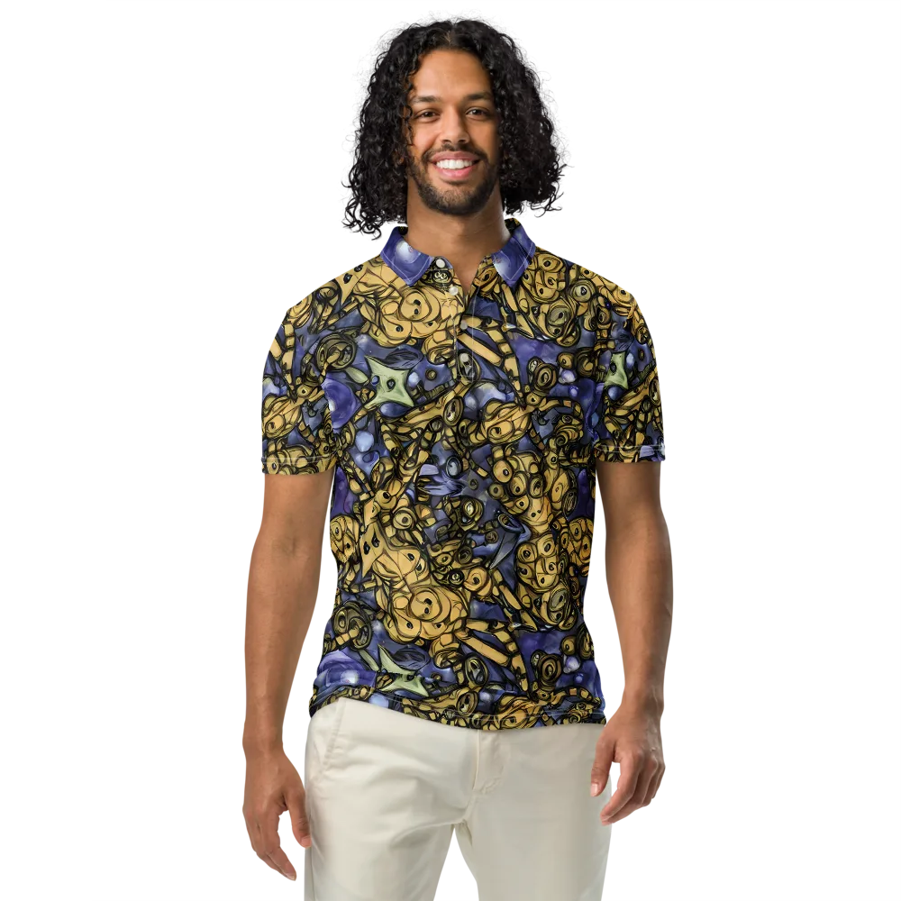 Gilded Dreamscape on Men's Slim Fit Polo Shirt — Front