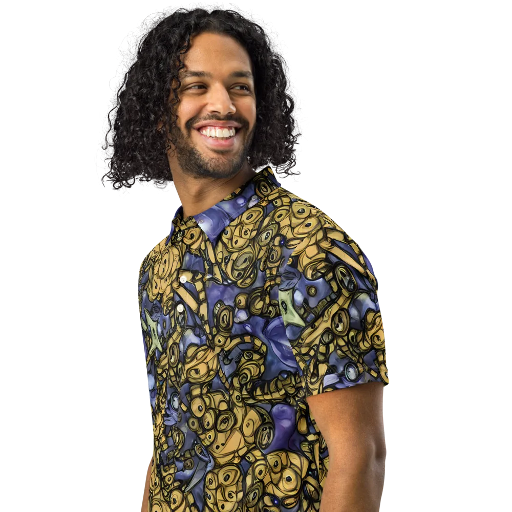 Gilded Dreamscape on Men's Slim Fit Polo Shirt — Left Front