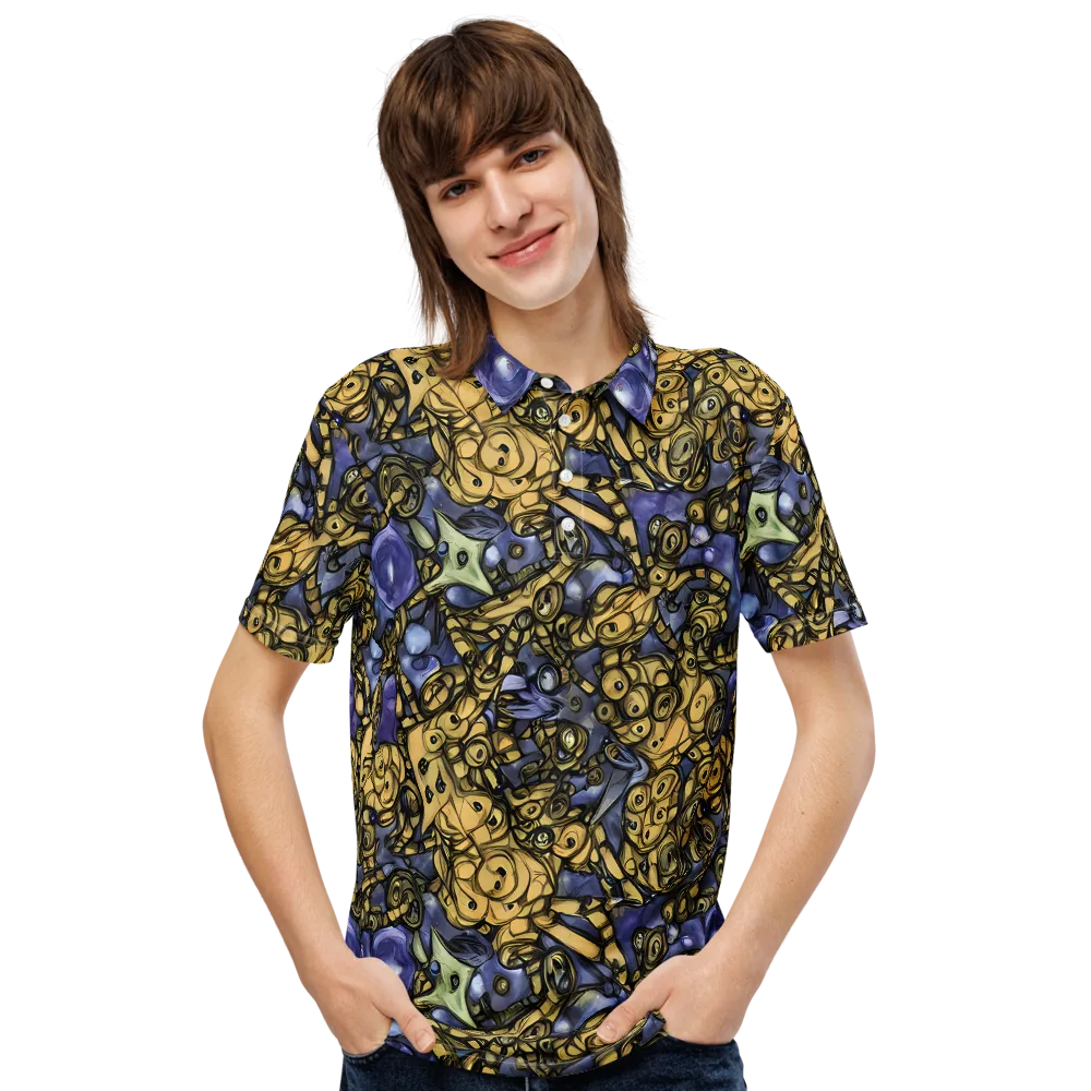 Gilded Dreamscape on Men's Slim Fit Polo Shirt — Front