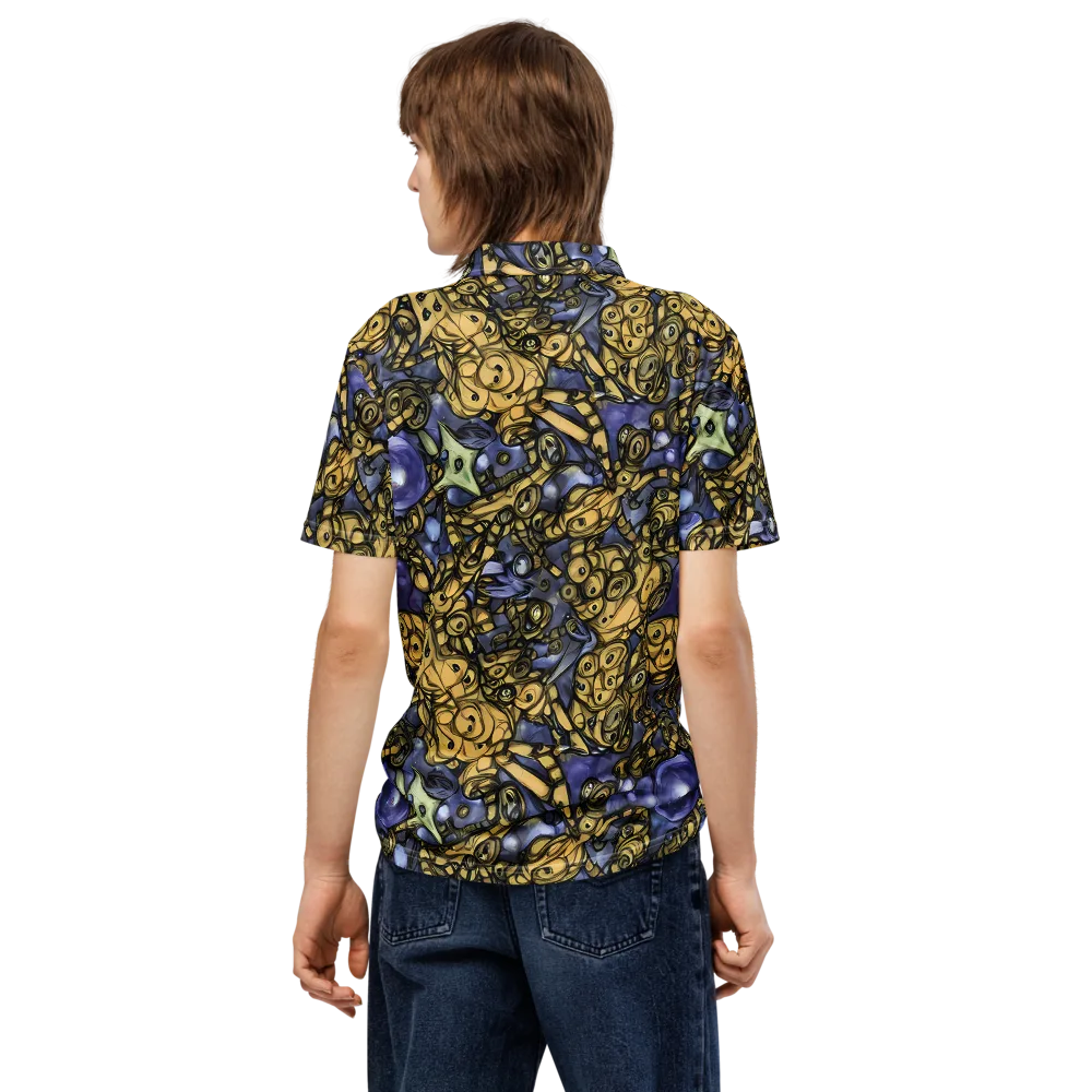 Gilded Dreamscape on Men's Slim Fit Polo Shirt — Back