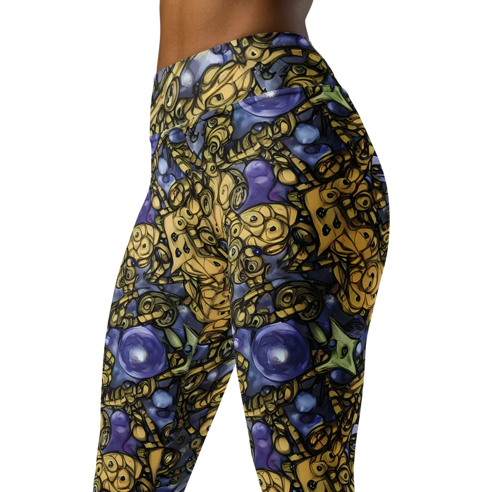Gilded Dreamscape on Yoga Leggings — Left Front
