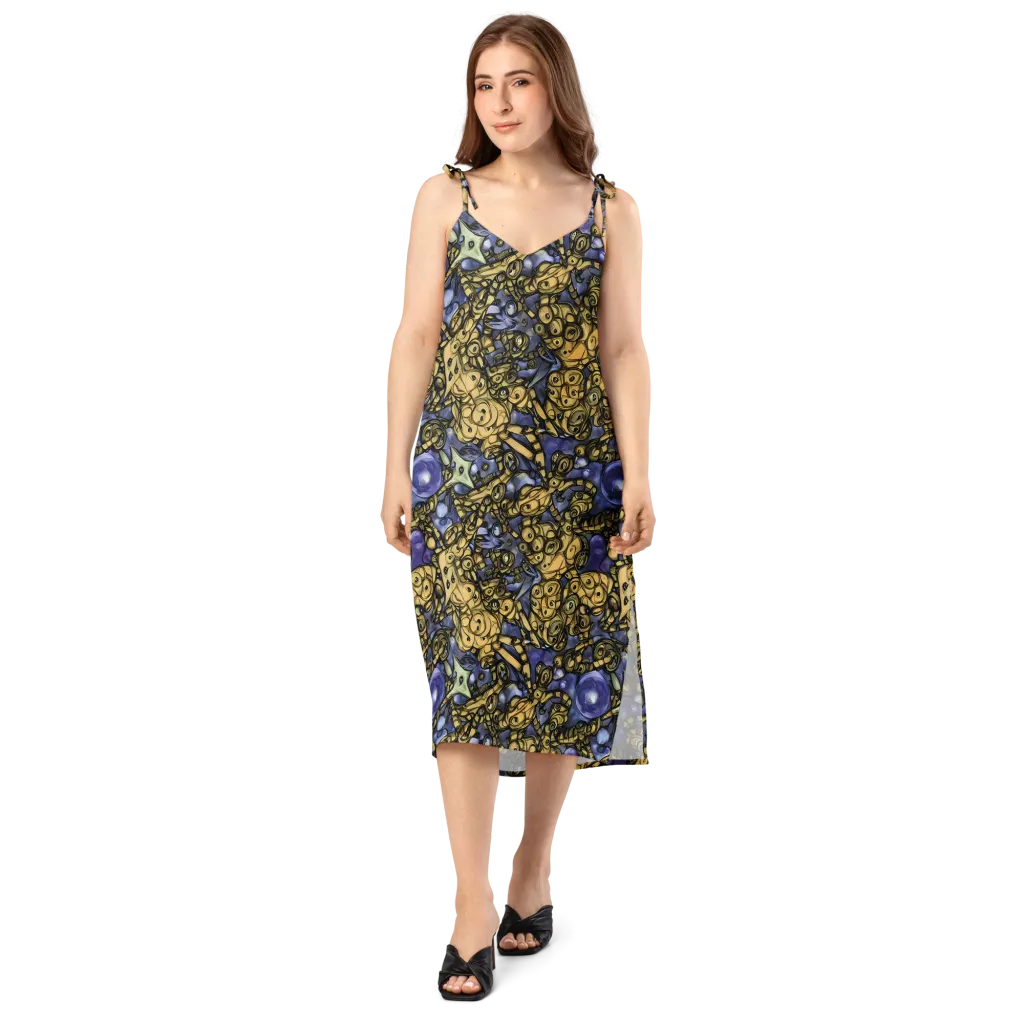 Gilded Dreamscape on Slip Dress — Front