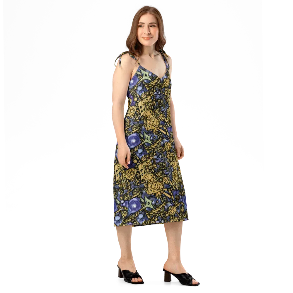 Gilded Dreamscape on Slip Dress — Right Front