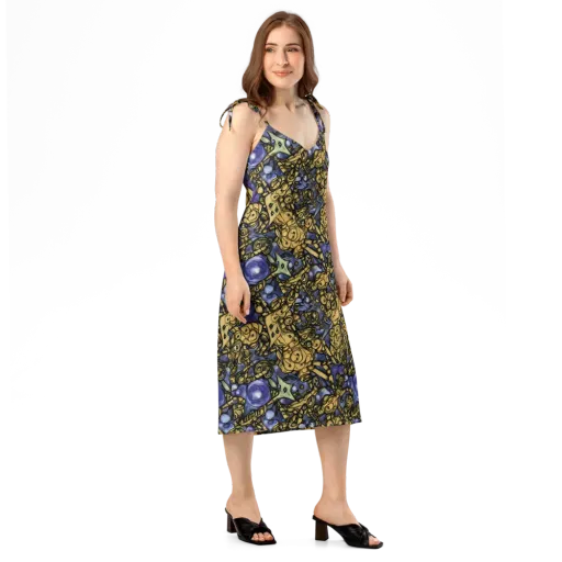 Gilded Dreamscape on a Slip Dress