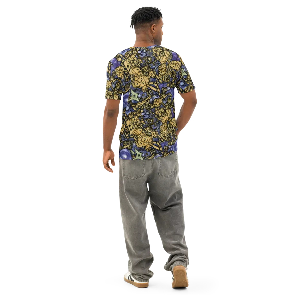 Gilded Dreamscape on Men's Cotton Crew Neck T-Shirt — Back