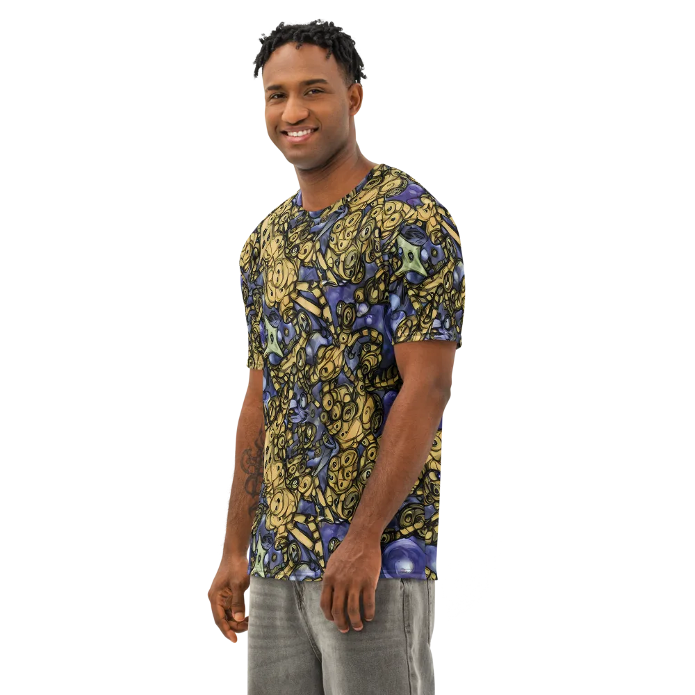 Gilded Dreamscape on Men's Cotton Crew Neck T-Shirt — Left Front