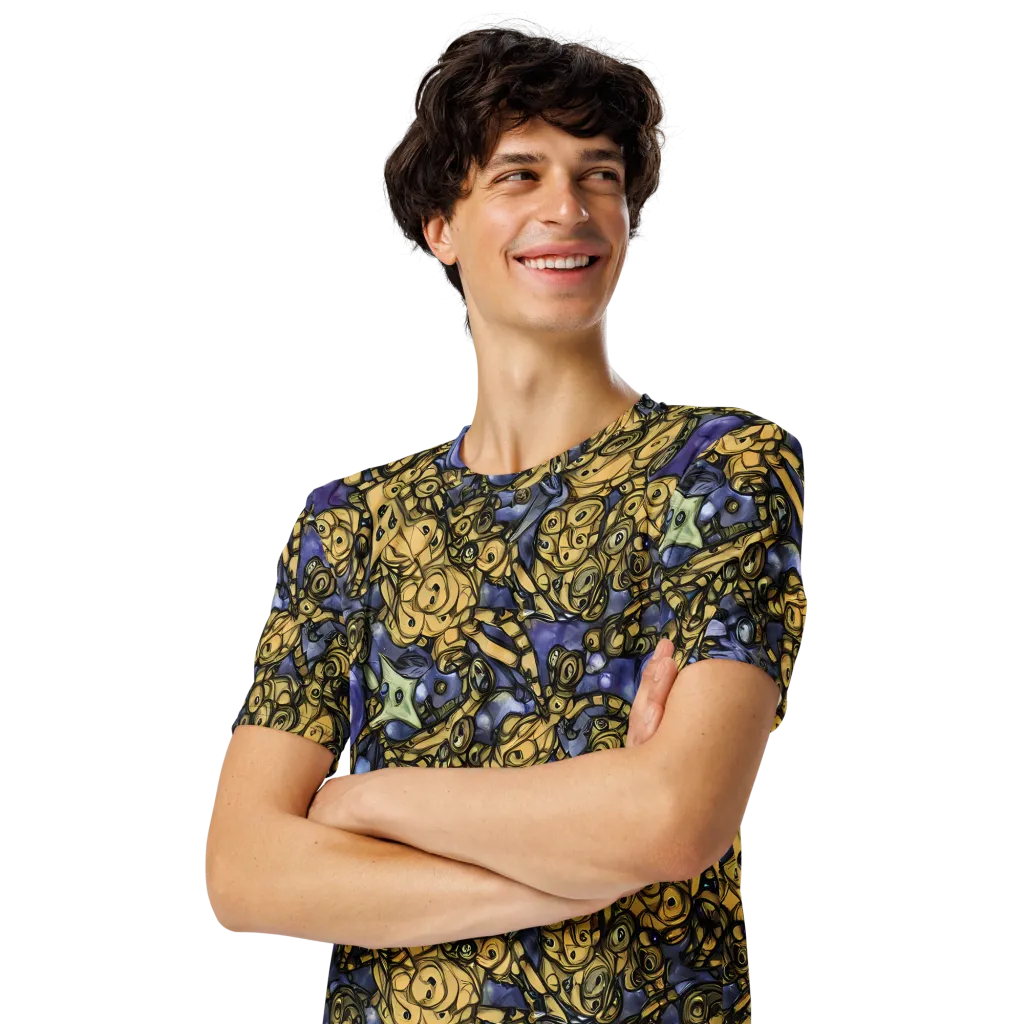 Gilded Dreamscape on Men's Crew Neck T-Shirt — Left Front