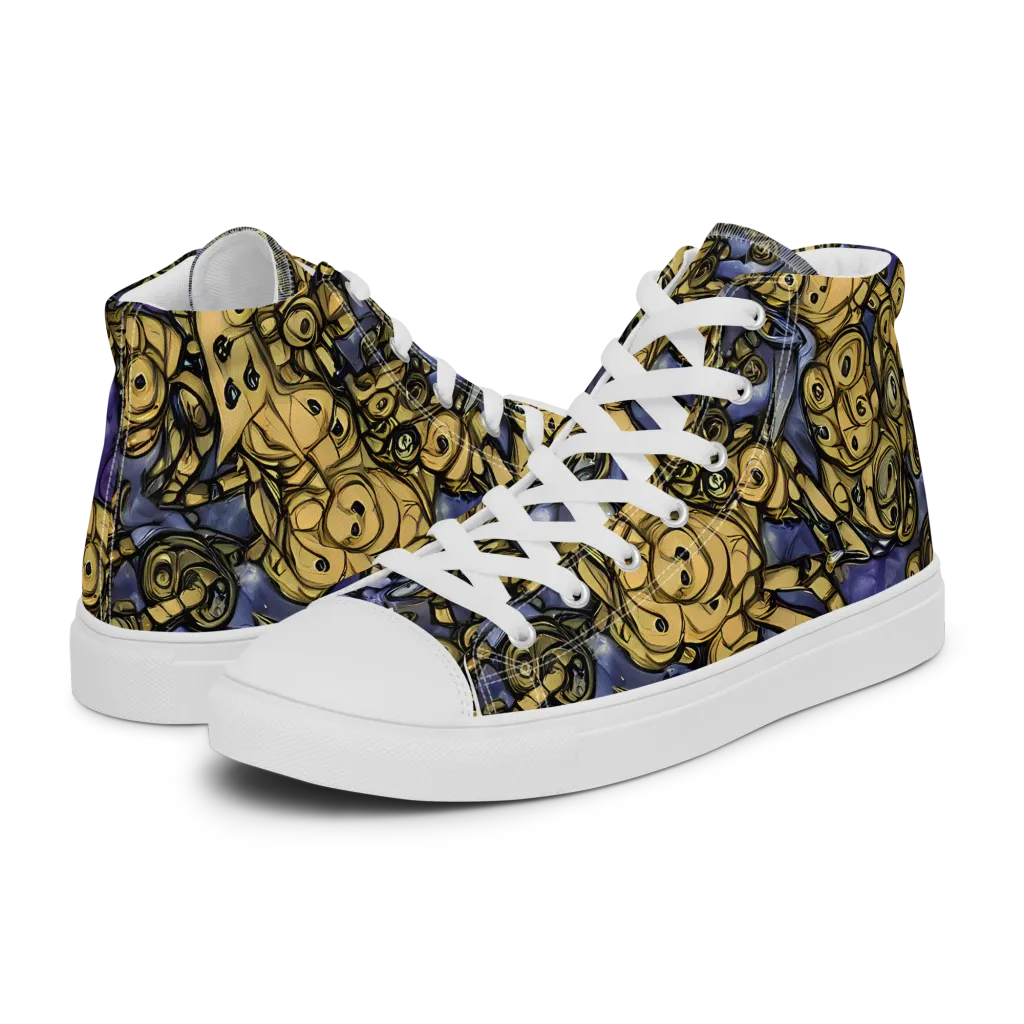 Gilded Dreamscape on Men's High Top Canvas Shoes — Left