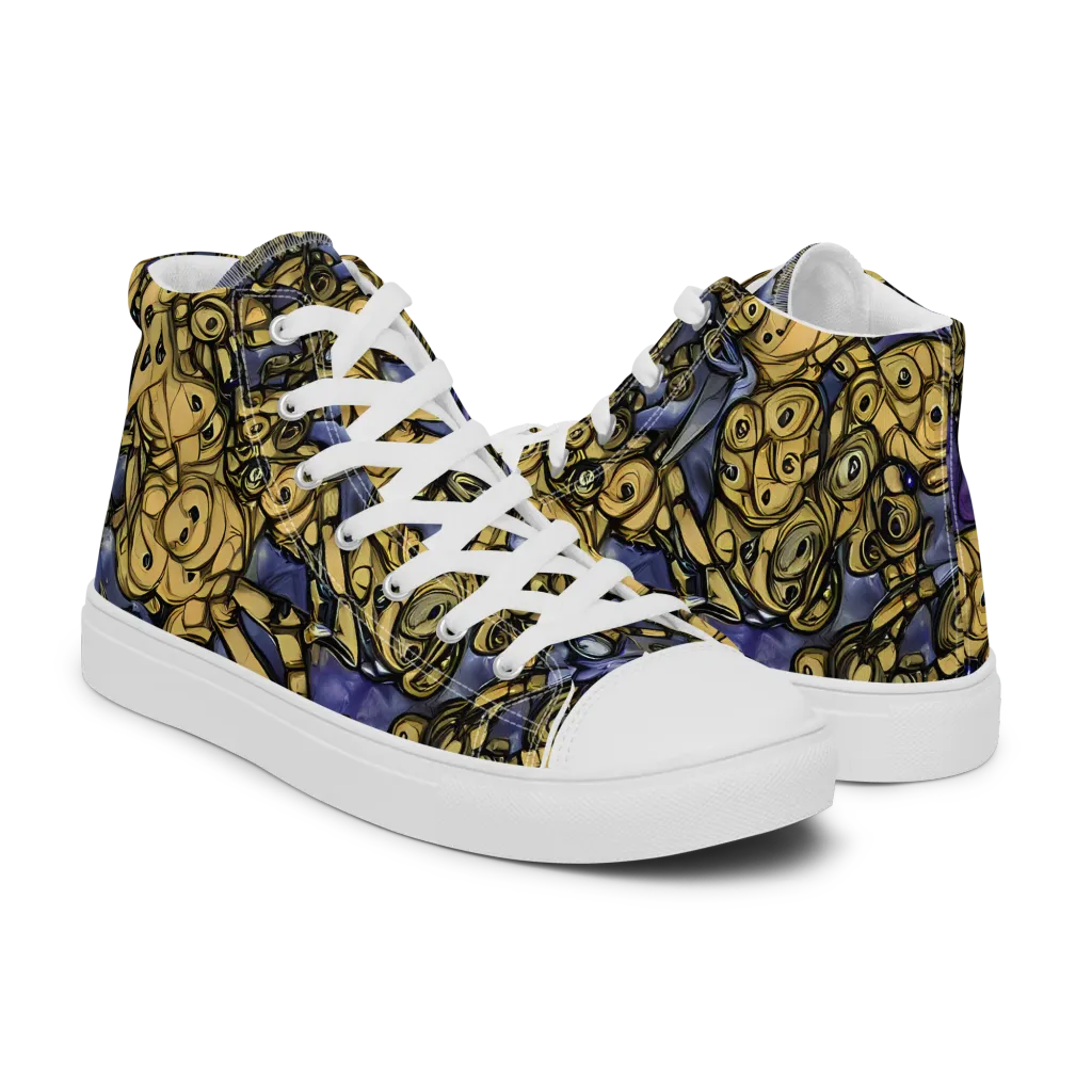 Gilded Dreamscape on Men's High Top Canvas Shoes — Right