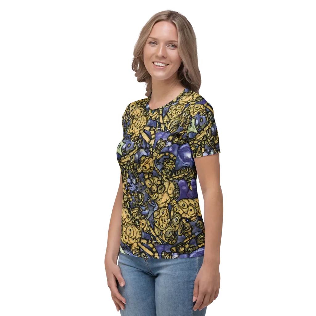 Gilded Dreamscape on Women's Crew Neck T-Shirt — Left