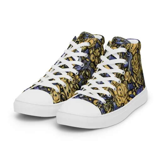 Gilded Dreamscape on a Women's High Top Canvas Shoes