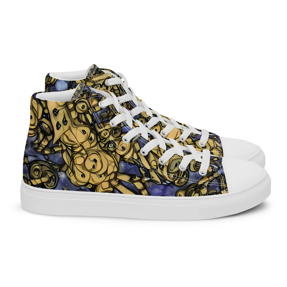 Gilded Dreamscape on Women's High Top Canvas Shoes — Right