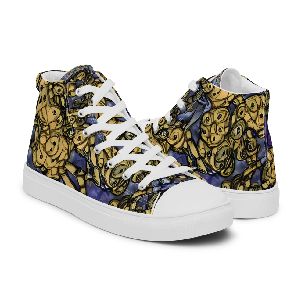 Gilded Dreamscape on Women's High Top Canvas Shoes — Right