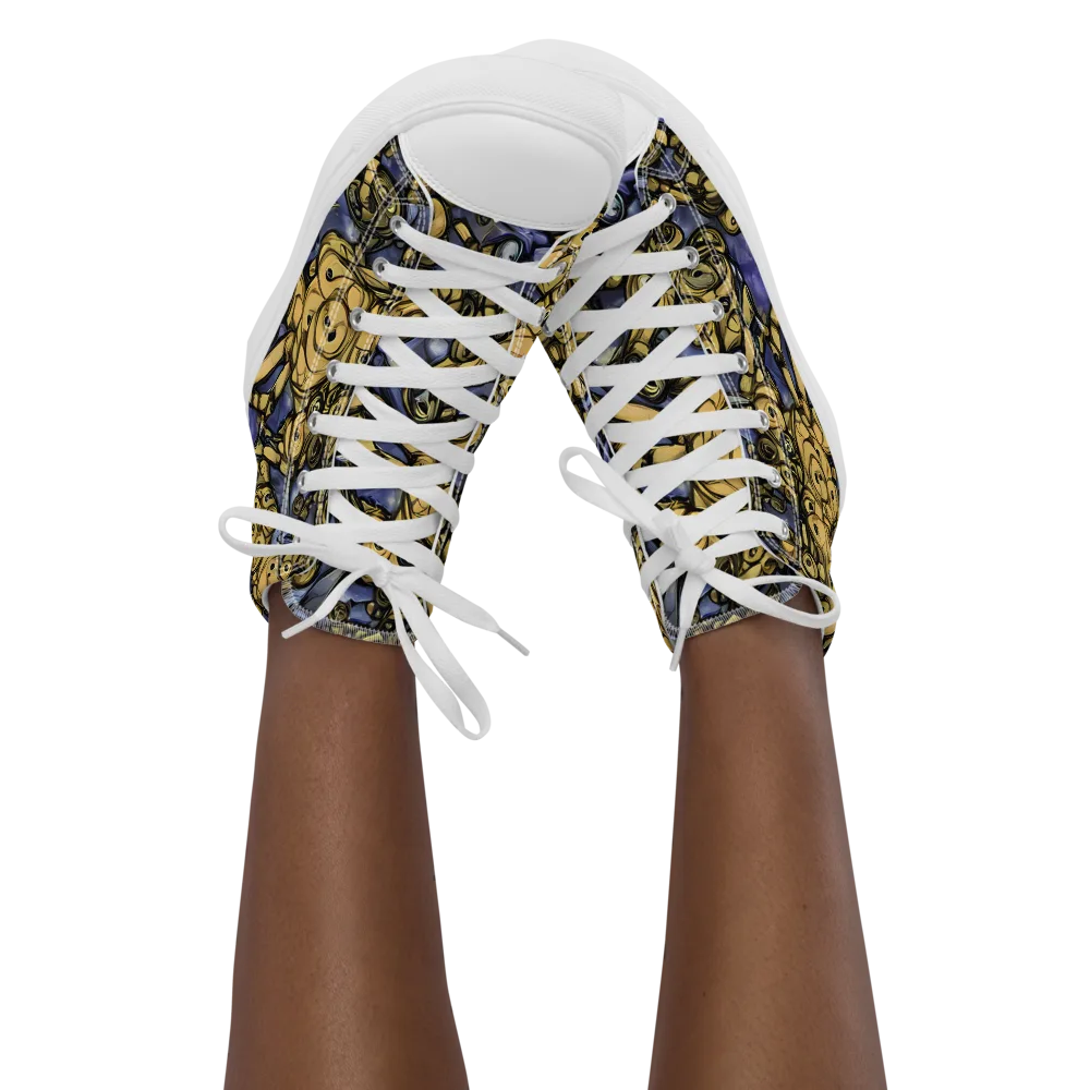 Gilded Dreamscape on Women's High Top Canvas Shoes — Front