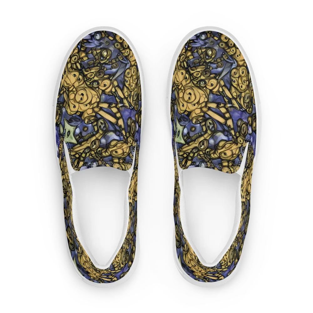 Gilded Dreamscape on Men's Slip-On Canvas Shoes — Front