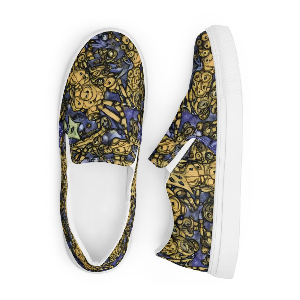 Gilded Dreamscape on Men's Slip-On Canvas Shoes — Front