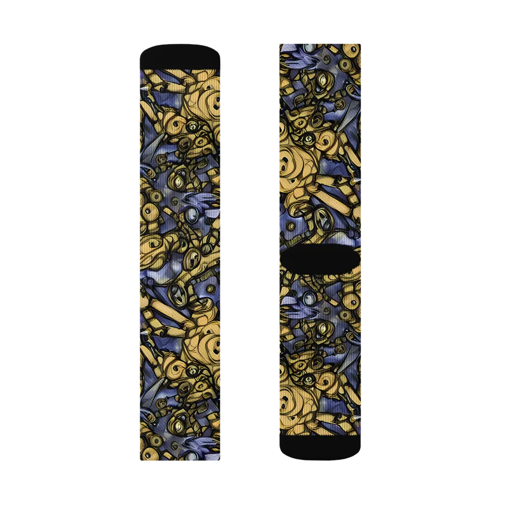 Gilded Dreamscape on Socks — Left Sock