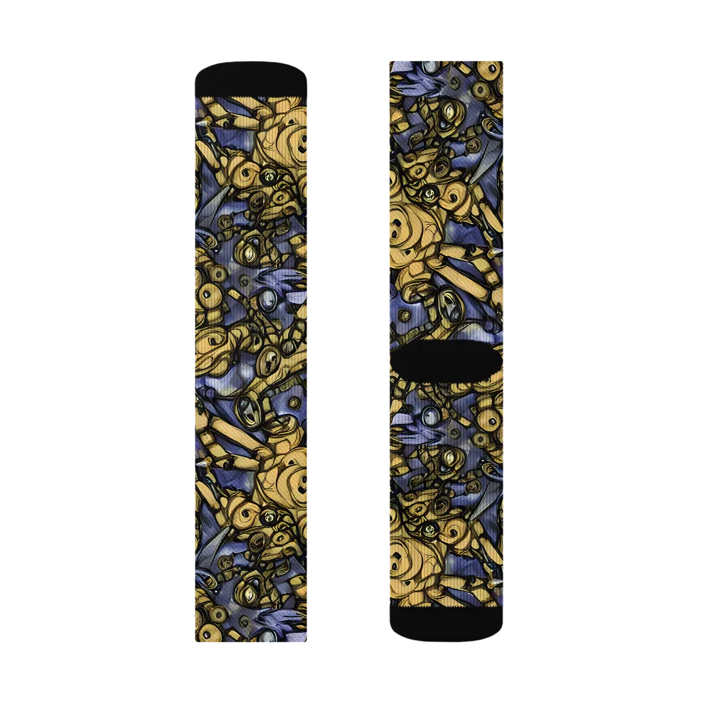 Gilded Dreamscape on Socks — Right Sock