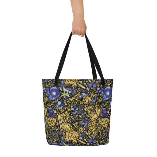 Gilded Dreamscape on a Large Tote Bag W/ Pocket