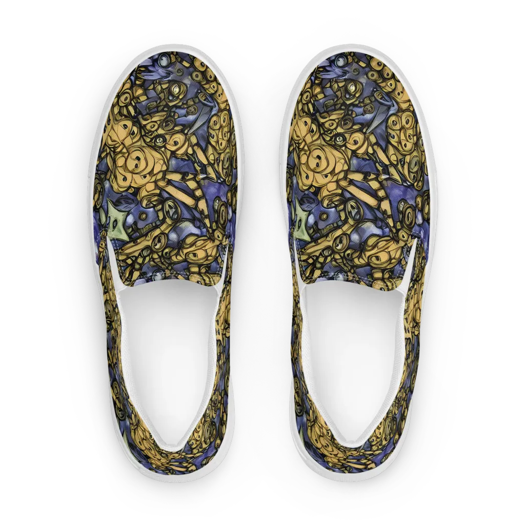 Gilded Dreamscape on Women's Slip-On Canvas Shoes — Front
