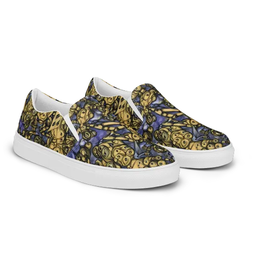 Gilded Dreamscape on a Women's Slip-On Canvas Shoes