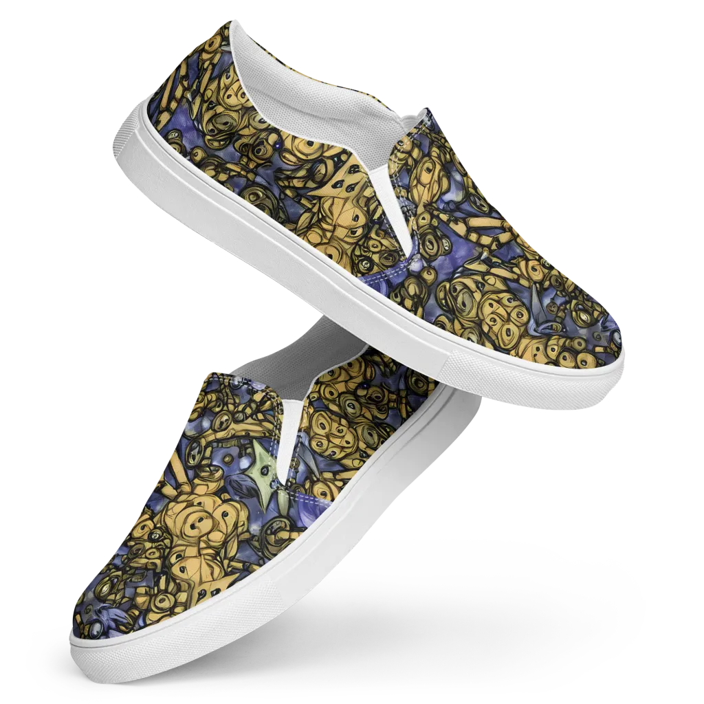 Gilded Dreamscape on Women's Slip-On Canvas Shoes — Front
